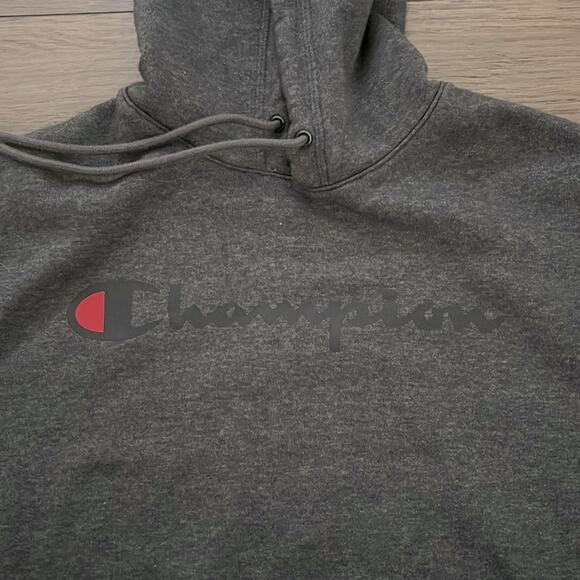 Champion Men’s Gray Powerblend Graphic Pullover Sweatshirt Hoodie Size S - Picture 7 of 12